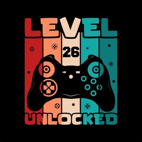 premium vector gamer  gaming level  unlocked tshirt design