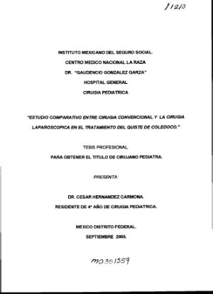 Estudio Comparativo Entre Cirugia Convencional Y La Cirugia