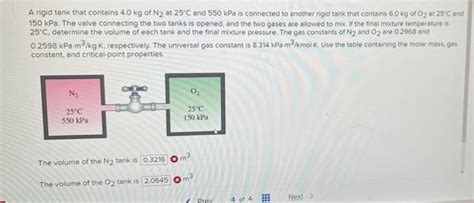 Solved A Rigid Tank That Contains 4 0 Kg Of N 2 At 25C And Chegg