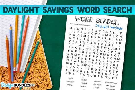 Daylight Savings Word Search Printable Worksheet