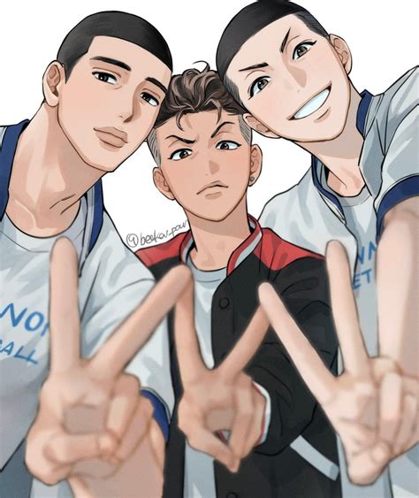 Miyagi Ryouta Sawakita Eiji And Fukatsu Kazunari Slam Dunk Drawn By