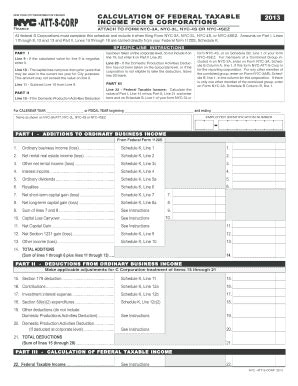 Nyc Dof Att S Corp Fill Out Tax Template Online