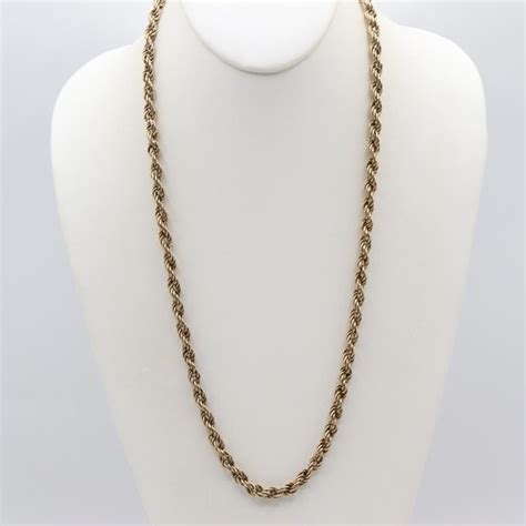 Kt Gold Hollow Rope Chain Necklace Property Room