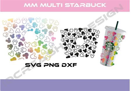 Starbuck Mickey Mouse Multi Cup Svg Full Wrap Minnie Mouse Etsy