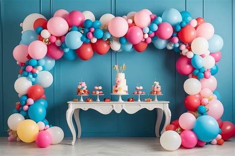 Premium Photo Whimsical Balloon Garland Backdrop