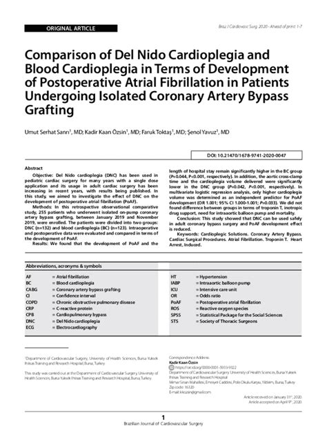 Fillable Online Effect Of Del Nido Cardioplegia On Ventricular