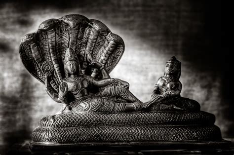 Lord Vishnu Yoga Nidra Person Sitting On Snake Figurine God Lord