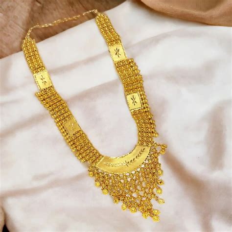 Wedding Wear Golden Lightweight Kerala Gold Plated Bridal Haram At Rs