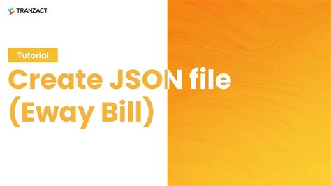 How To Create JSON File Eway Bill On TranZact YouTube