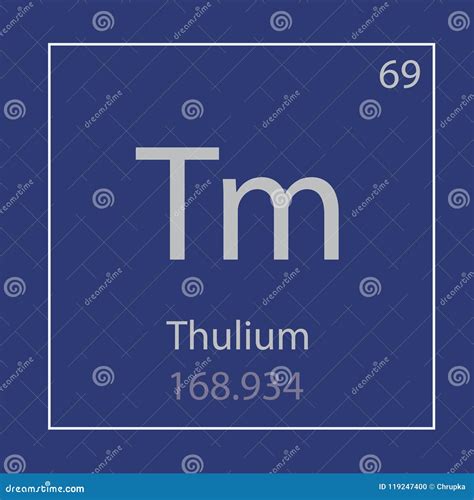 Thulium Tm Chemical Element Icon Stock Vector Illustration Of Blue