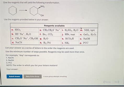 Solved Give The Reagents That Will Yield The Following