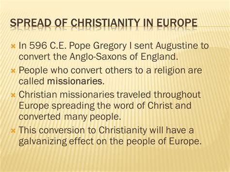 Chapter 8 Section 3 In 596 Ce Pope Gregory I Sent Augustine To