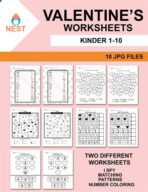 Valentines Day Worksheets Numbers 1 To 10 Valentine Worksheets