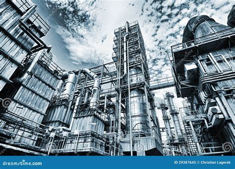 Oil Refinery In Old Vintage Processing Stock Image Image Of