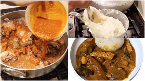 No Talking Cook With Me Asmr ~ Ogbono Soup With Pounded Yam African Men Loves This Youtube