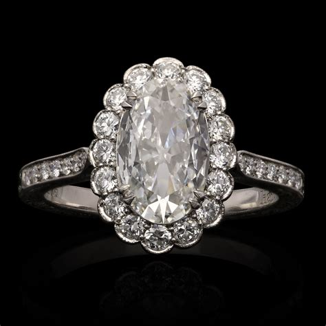 Ct Oval Diamond Cluster Ring With Diamond Surround Hancocks London