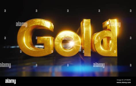 The Word Gold In Gold Letters Stock Photo Alamy