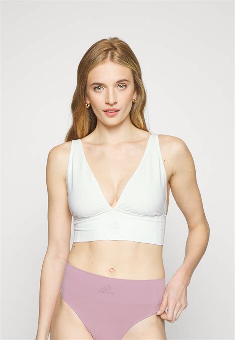 Adidas Sportswear Longline Plunge Lounge Bustier Whitegrau Zalandoch