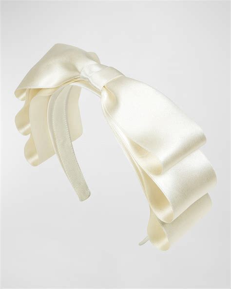Karina Bow Satin Headband | Neiman Marcus