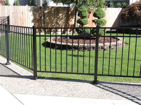 3 High Black Ornamental Aluminum Three Rail Fence Posts On Plate This