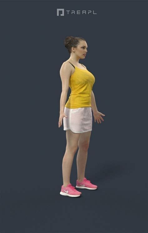 3d Model Woman Sport Animated In A Skirt And Tanktop A Pose Dream