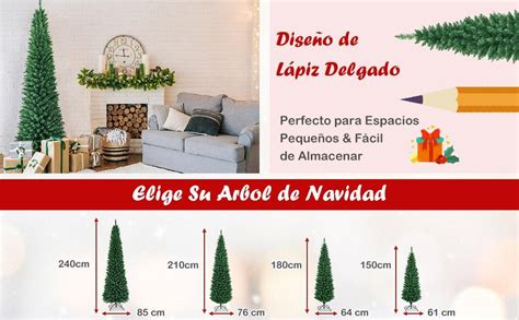 240 cm Árbol de Navidad Artificial Abeto Decoración 1000 Puntas PVC con