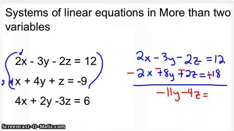 Solving Three Variable System Of Equations