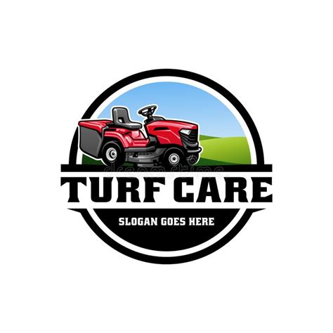 Turf And Lawn Mower Illustration Logo Vector Stock Vector