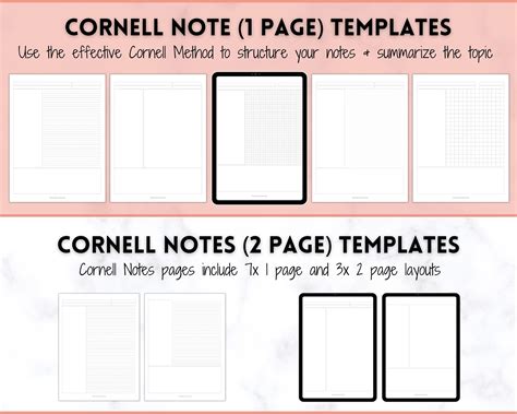 Grid Line Dot Paper Printable Template Bundle For Notetaking