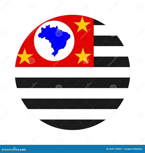 Sao Paulo State Flag Vector Illustration, Brazil. Sao Paulo Circle ...