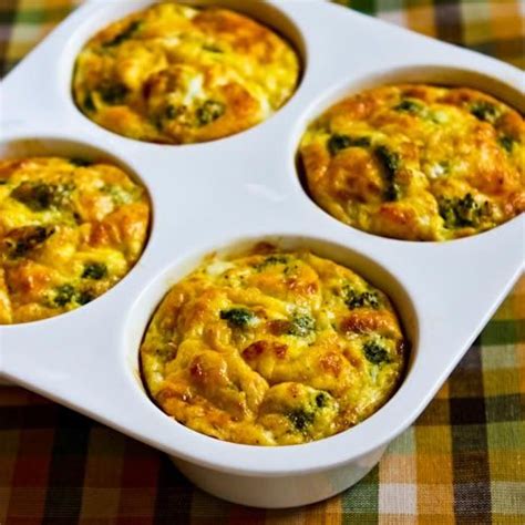 Recipe For Baked Mini Frittatas With Broccoli And Three Cheeses