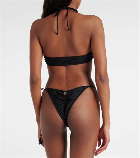Chili Ruched Halterneck Bikini Top In Black Bananhot Mytheresa