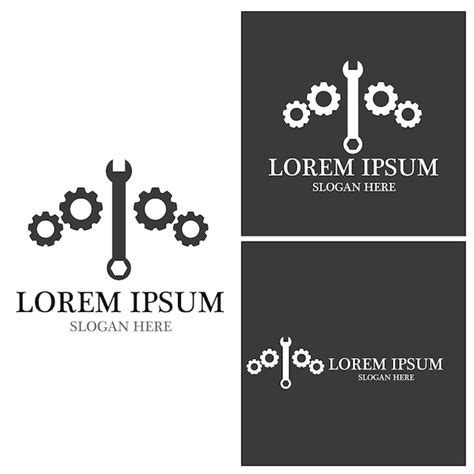 Ícone de vetor de modelo de logotipo de engrenagem Vetor Premium