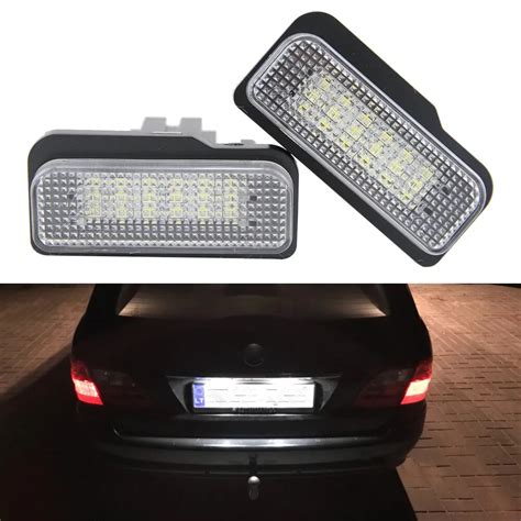 2PCS Canbus White LED License Number Plate Light For Mercedes Benz E