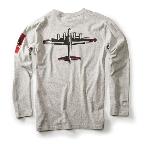 Red Canoe Boeing Airplane Company Logo B 17 Long Sleeve T Shirt The