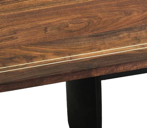 Custom Walnut Dining Table With Solid Brass Inlay At 1stdibs Brass Inlay Dining Table Brass