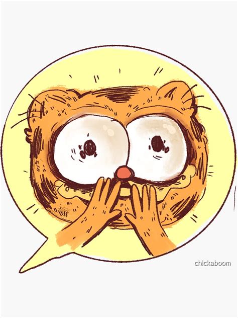 Surprised Garfield Cursed Garfield Im Sorry Jon Sticker For Sale By