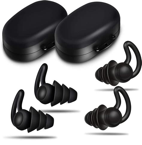 2 Pairs Noise Reduction Ear Plugs For Sleeping Comfortable Silicone