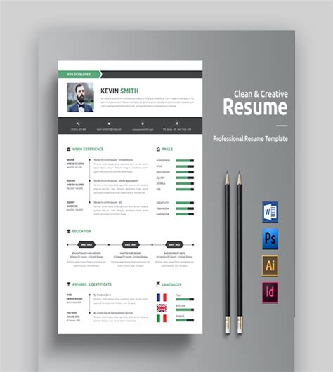 30 Illustrator Ai Resume Templates Creative Cv Designs 2021