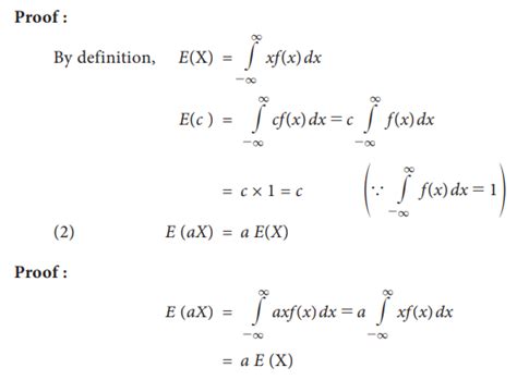 Mathematical Expectation Result Properties Proof Solved Example