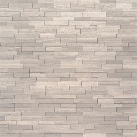 White Oak 3d Mini Stacked Stone Msi Wall Tile And Veneers
