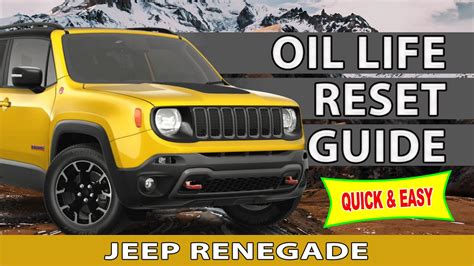 Jeep Renegade Maintenance How To Reset The Oil Change Light YouTube