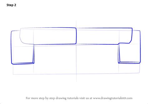 Learn How To Draw Sofa Couch Top View Furniture Step By Step