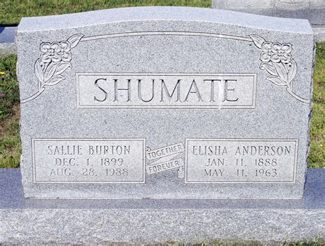 Sallie Elizabeth Burton Shumate Find A Grave Memorial