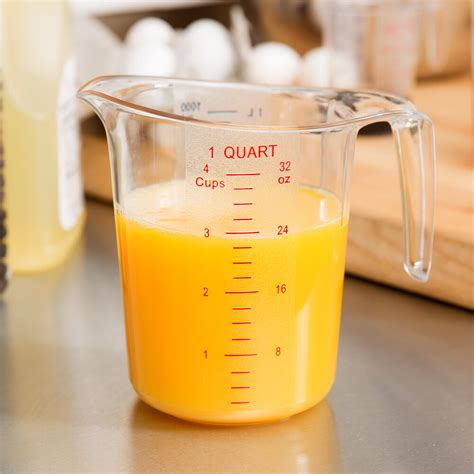 Choice 1 Qt. Clear Plastic Measuring Cup with Gradations