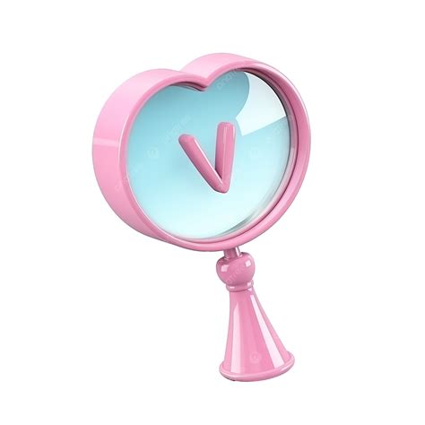 Magnifying Glass Love 3d Model Cartoon Style Render Illustration 3d