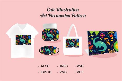 Cute Pteranodon Pattern Graphic By Griyolabs · Creative Fabrica