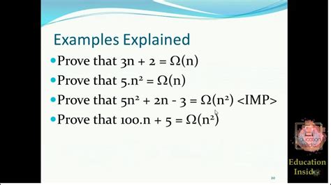 Big Omega Notation Examples Part 3 Youtube