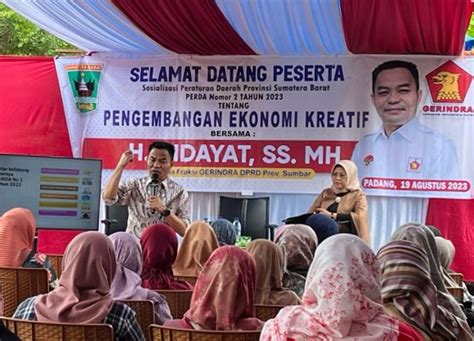 Ini Kata Anggota Dprd Sumbar Hidayat Dalam Sosialisasi Perda Ekraf