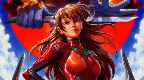 Neon Genesis Evangelion Asuka Langley Soryu Red Costume 4k Wallpaper HD